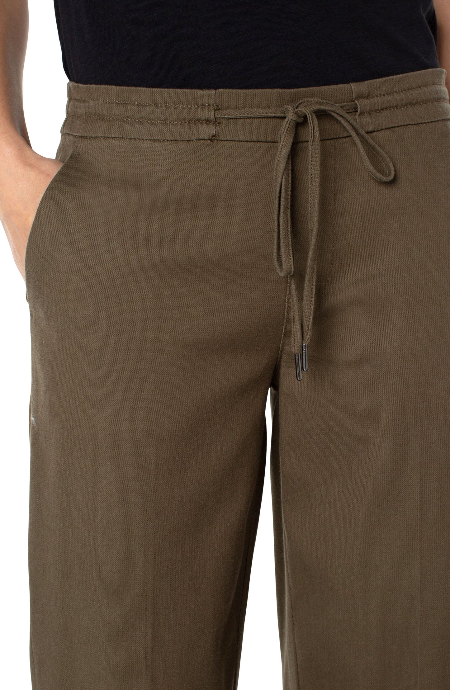 Liverpool Kelsey Culotte w/Tie Waistband Pants (Olive Grove)