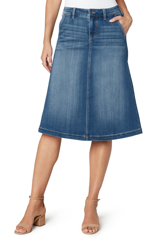 Liverpool Denim Circle Skirt